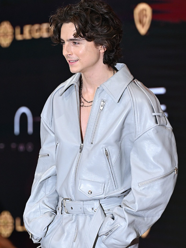 Timothee-Chalamet-Dune-Part-Two-press-conference-leather-Jumpsuit