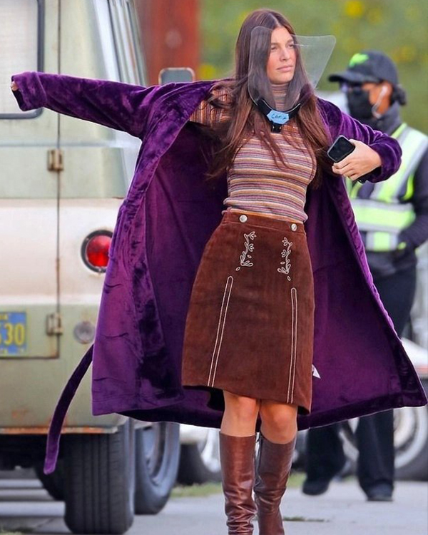 Daisy-Jones-The-Six-2023-Camila-Morrone-Purple-Velvet-Coat